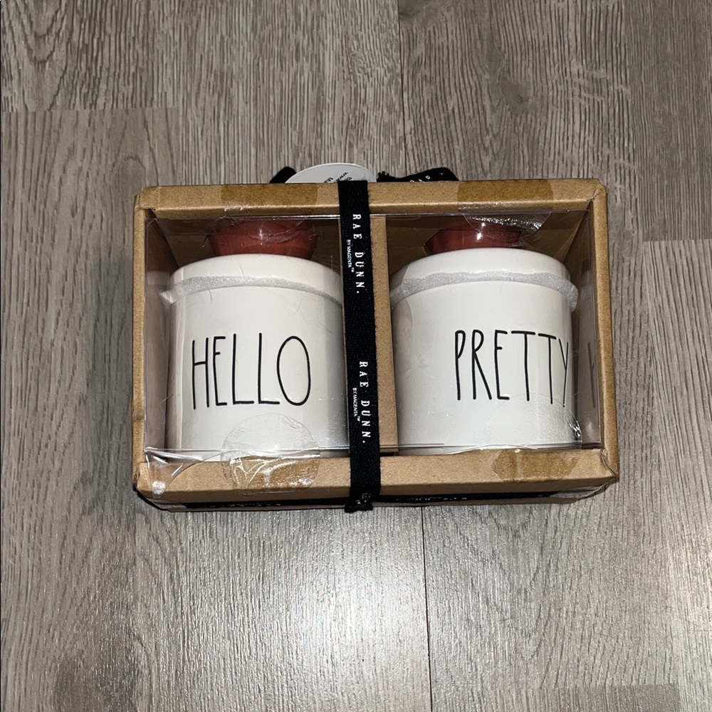 Rae Dunn White Canisters with Red Lids